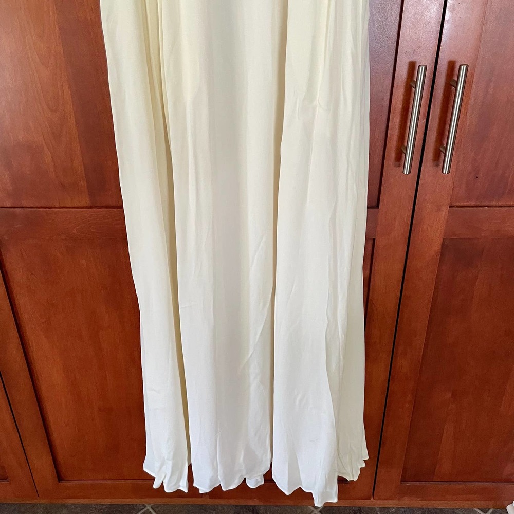 Sold💖NEW Tory Burch Evalene Maxi Dress Crepe Cream Size 6 - Picture 5 of 12